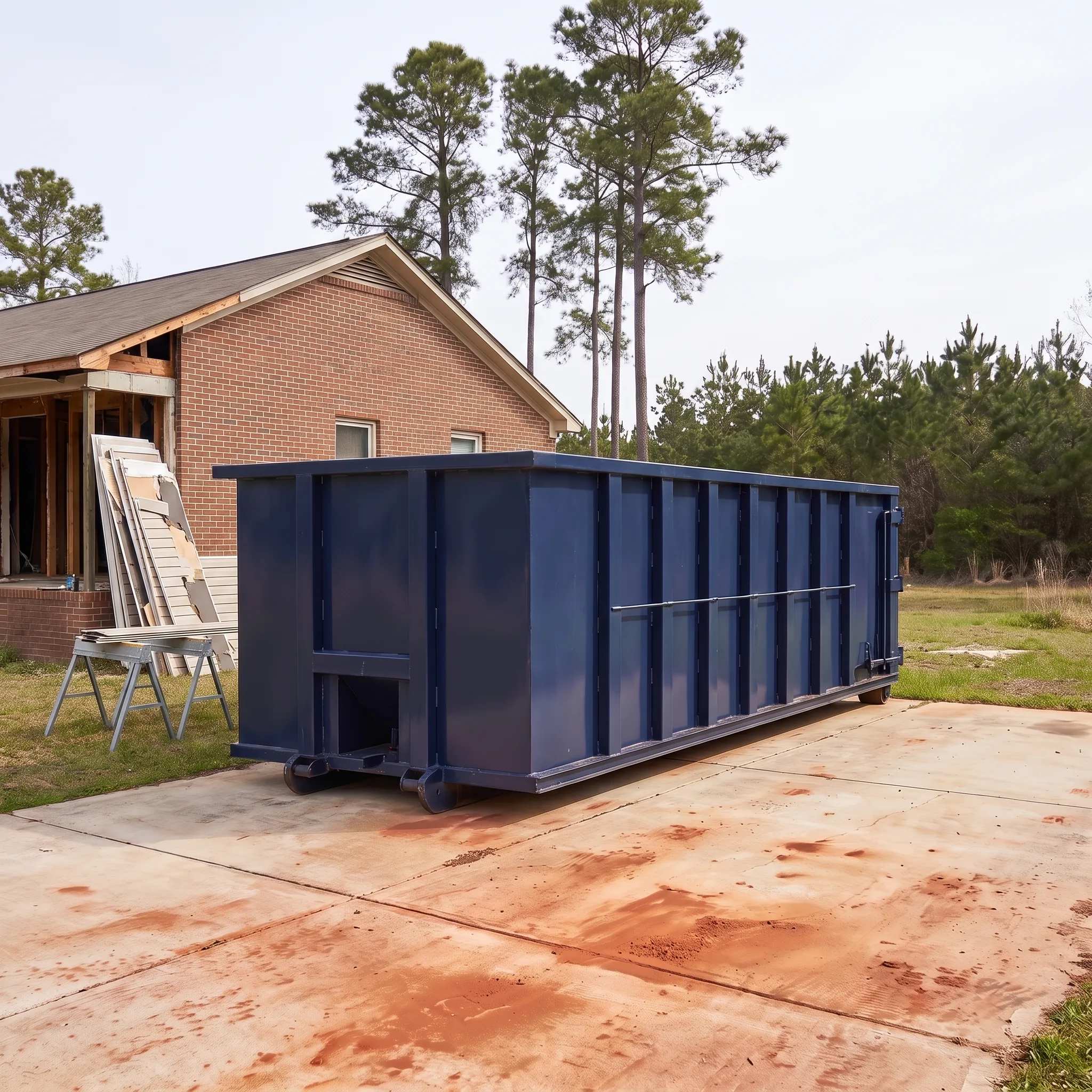 Dumpster on a Assumption Parish, LA job site